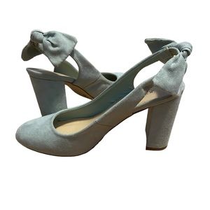 Just Fabulous Eggshell Blue Heel with Bows